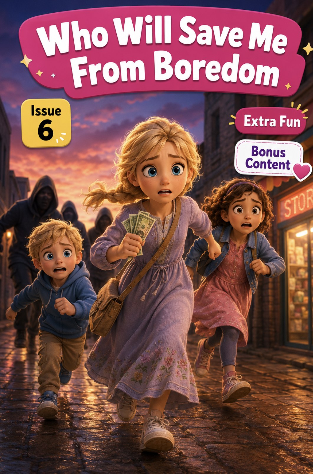 Who Will Save Me From Boredom — illustrated children's storybook about boredom and screen time, ages 8–12 (Lina series, Kidsbooks)